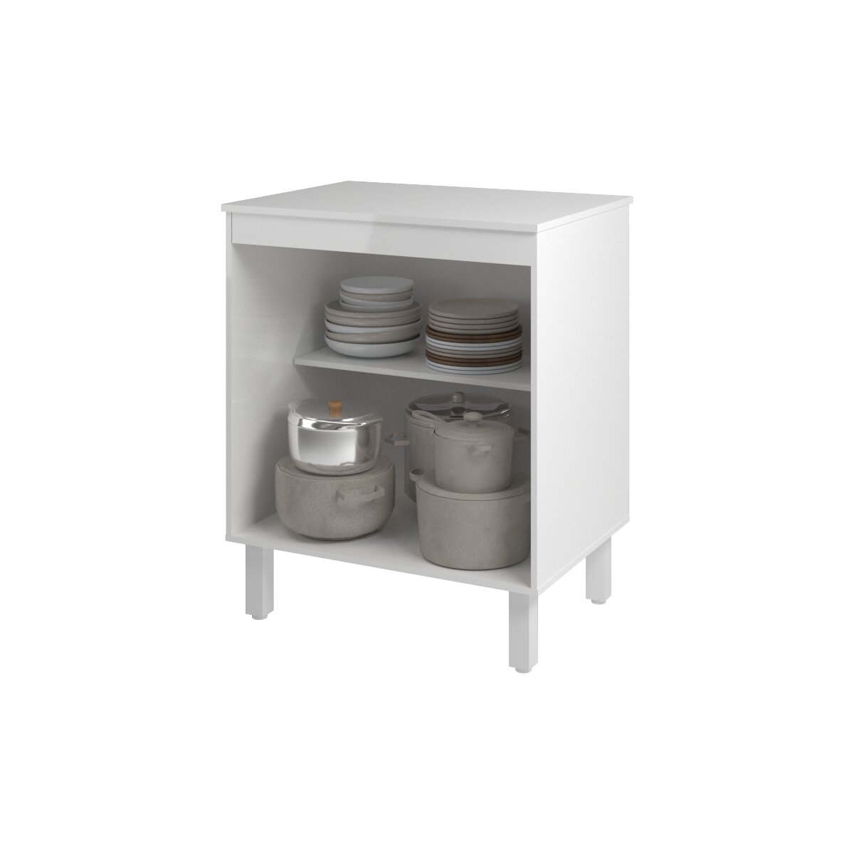 Balcão Multiuso Armário Para Cozinha Microondas Forno Jane Mobília Decor Branco 