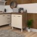Balcão Multiuso Armário Para Cozinha Microondas Forno Jane Mobília Decor Savana Off White 