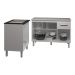 Balcão Para Cooktop 4 Bocas Fran Branco e Armário Aline 118 cm Cozinha Gabinete Branco com Tampo Tampão Branco 