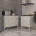 Balcão Para Cooktop 4 Bocas Fran Branco e Armário Bruna 118 cm Cozinha Gabinete Branco com Tampo Tampão Branco 