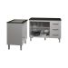 Balcão Para Cooktop 4 Bocas Fran Branco e Armário Bruna 118 cm Cozinha Gabinete Branco com Tampo Tampão Preto 