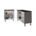 Balcão Para Cooktop 4 Bocas Fran Branco e Armário Bruna 118 cm Cozinha Gabinete Branco com Tampo Tampão Preto 