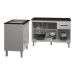 Balcão Para Cooktop 4 Bocas Fran e Armário Aline 118 cm Cozinha Gabinete Branco com Tampo Tampão Preto 