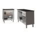 Balcão Para Cooktop 4 Bocas Fran e Armário Aline 118 cm Cozinha Gabinete Branco com Tampo Tampão Preto 
