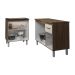 Balcão Para Cooktop 4 Bocas Fran e Armário Aline 118 cm Cozinha Gabinete Savana Off White com Tampo Tampão 