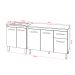 Balcão Para Cooktop 4 Bocas Fran e Armário Aline 118 cm Cozinha Gabinete Savana Off White com Tampo Tampão 
