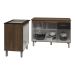Balcão Para Cooktop 4 Bocas Fran e Armário Aline 118 cm Cozinha Gabinete Savana Preto com Tampo Tampão Savana 