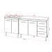 Balcão Para Cooktop 4 Bocas Fran e Armário Bruna 118 cm Cozinha Gabinete Savana Off White com Tampo Tampão Savana 