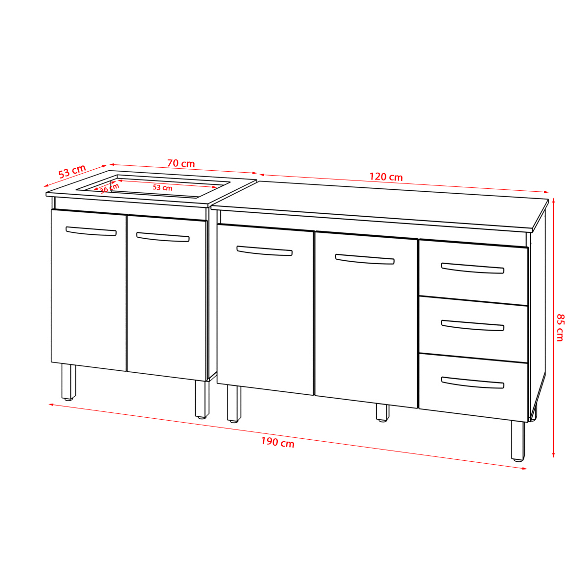 Balcão Para Cooktop 4 Bocas Fran e Armário Bruna 118 cm Cozinha Gabinete Savana Off White com Tampo Tampão Savana 