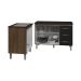 Balcão Para Cooktop 4 Bocas Fran e Armário Bruna 118 cm Cozinha Gabinete Savana Preto com Tampo Tampão Preto 