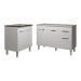 Balcão Para Cooktop 5 Bocas Fran Branco e Armário Aline 118 cm Cozinha Gabinete Branco com Tampo Tampão Branco 