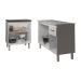 Balcão Para Cooktop 5 Bocas Fran Branco e Armário Aline 118 cm Cozinha Gabinete Branco com Tampo Tampão Branco 