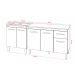 Balcão Para Cooktop 5 Bocas Fran Branco e Armário Aline 118 cm Cozinha Gabinete Branco com Tampo Tampão Branco 