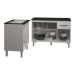 Balcão Para Cooktop 5 Bocas Fran Branco e Armário Aline 118 cm Cozinha Gabinete Branco com Tampo Tampão Preto 