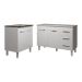 Balcão Para Cooktop 5 Bocas Fran Branco e Armário Bruna 118 cm Cozinha Gabinete Branco com Tampo Tampão Branco 