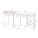Balcão Para Cooktop 5 Bocas Fran Branco e Armário Bruna 118 cm Cozinha Gabinete Branco com Tampo Tampão Branco 