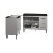 Balcão Para Cooktop 5 Bocas Fran Branco e Armário Bruna 118 cm Cozinha Gabinete Branco com Tampo Tampão Preto 