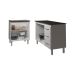 Balcão Para Cooktop 5 Bocas Fran Branco e Armário Bruna 118 cm Cozinha Gabinete Branco com Tampo Tampão Preto 