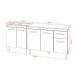 Balcão Para Cooktop 5 Bocas Fran e Armário Aline 118 cm Cozinha Gabinete Savana Off White com Tampo Tampão Savana 