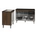 Balcão Para Cooktop 5 Bocas Fran e Armário Aline 118 cm Cozinha Gabinete Savana Preto com Tampo Tampão Preto 
