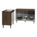 Balcão Para Cooktop 5 Bocas Fran e Armário Aline 118 cm Cozinha Gabinete Savana Preto com Tampo Tampão Savana 