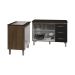 Balcão Para Cooktop 5 Bocas Fran e Armário Bruna 118 cm Cozinha Gabinete Savana Preto com Tampo Tampão Preto 
