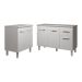 Balcão Para Microondas ou Forno Branco e Armário Aline 118 cm Cozinha Gabinete Branco com Tampo Tampão Branco 