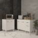 Balcão Para Microondas ou Forno Branco e Armário Aline 118 cm Cozinha Gabinete Branco com Tampo Tampão Branco 