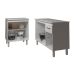 Balcão Para Microondas ou Forno Branco e Armário Aline 118 cm Cozinha Gabinete Branco com Tampo Tampão Branco 