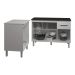 Balcão Para Microondas ou Forno Branco e Armário Aline 118 cm Cozinha Gabinete Branco com Tampo Tampão Preto 