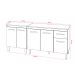 Balcão Para Microondas ou Forno Branco e Armário Aline 118 cm Cozinha Gabinete Branco com Tampo Tampão Preto 