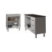 Balcão Para Microondas ou Forno Branco e Armário Bruna 118 cm Cozinha Gabinete Branco com Tampo Tampão Preto 