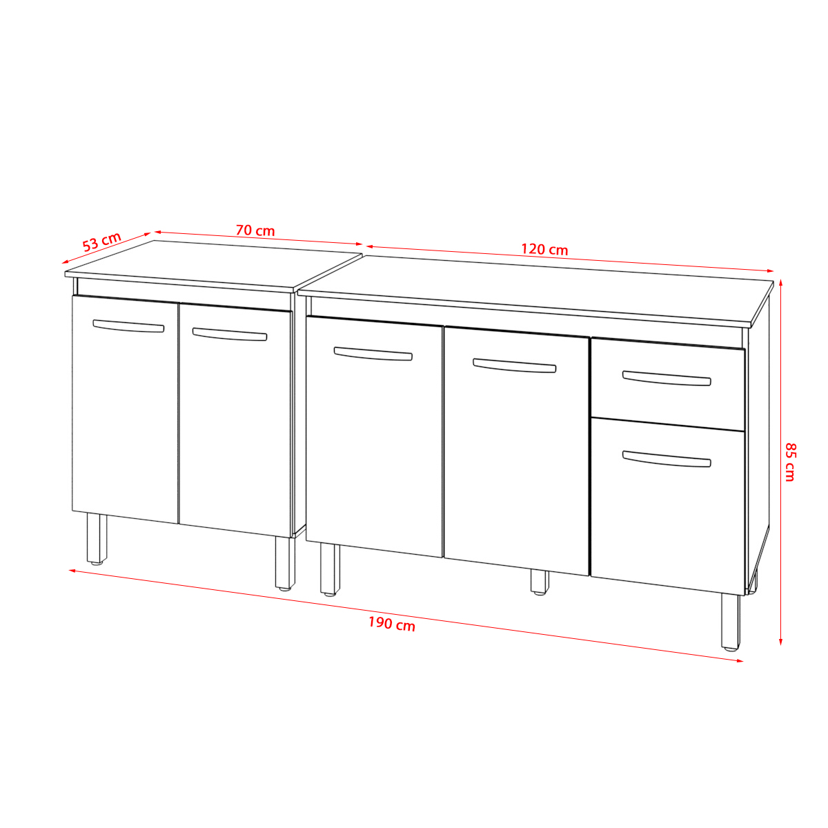 Balcão Para Microondas ou Forno e Armário Aline 118 cm Cozinha Gabinete Savana Preto com Tampo Tampão Savana 