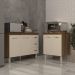 Balcão Para Microondas ou Forno e Armário Bruna 118 cm Cozinha Gabinete Savana Off White com Tampo Tampão Savana 
