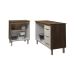 Balcão Para Microondas ou Forno e Armário Bruna 118 cm Cozinha Gabinete Savana Off White com Tampo Tampão Savana 
