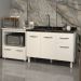 Cozinha Armário Balcão Gabinete de Pia Aline 120 cm e Balcão Amanda para Microondas e Forno Elétrico Branco 