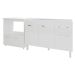 Cozinha Armário Balcão Gabinete de Pia Aline 120 cm e Balcão Amanda para Microondas e Forno Elétrico Branco 