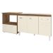 Cozinha Armário Balcão Gabinete de Pia Aline 120 cm e Balcão Amanda para Microondas e Forno Elétrico Savana Off White 