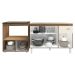 Cozinha Armário Balcão Gabinete de Pia Aline 120 cm e Balcão Evelyn para Fogão Cooktop 4 Bocas e Forno Savana Off White 