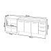 Cozinha Balcão Armário Gabinete de Pia 150 cm Deise e Balcão Amanda para Forno Elétrico e Microondas Savana Off White 