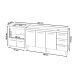 Cozinha Balcão Armário Gabinete de Pia 150 cm Deise e Balcão Evelyn para Fogão Cooktop 4 Bocas Savana Off White 