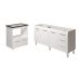 Cozinha Balcão Armário Gabinete de Pia 150 cm Deise e Balcão Evelyn para Fogão Cooktop 5 Bocas Branco 
