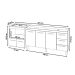 Cozinha Balcão Armário Gabinete de Pia 150 cm Deise e Balcão Evelyn para Fogão Cooktop 5 Bocas Branco 