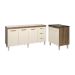 Cozinha Balcão Armário Gabinete de Pia 150 cm Deise e Balcão Fran para Fogão Cooktop 4 Bocas Savana Off White 