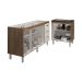 Cozinha Balcão Armário Gabinete de Pia 150 cm Deise e Balcão Fran para Fogão Cooktop 4 Bocas Savana Off White 