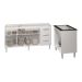 Cozinha Balcão Armário Gabinete de Pia 150 cm Deise e Balcão Fran para Fogão Cooktop 5 Bocas Branco 