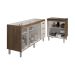 Cozinha Balcão Armário Gabinete de Pia 150 cm Deise e Balcão Fran para Fogão Cooktop 5 Bocas Savana Off White 