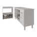 Gabinete Armário Carine 138 cm com Tampo Tampão e Balcão Amanda para Forno e Microondas Branco 