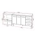 Gabinete Armário Carine 138 cm com Tampo Tampão e Balcão Amanda para Forno e Microondas Savana e Off White 