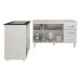 Gabinete Armário Carine 138 cm com Tampo Tampão e Balcão Evelyn Para cooktop 4 Bocas Branco 